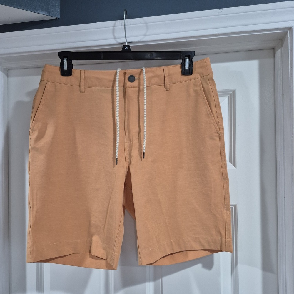 Faherty Shorts Mens 33 Orange All Day 9" Hybrid Tech Performance Chino Golf